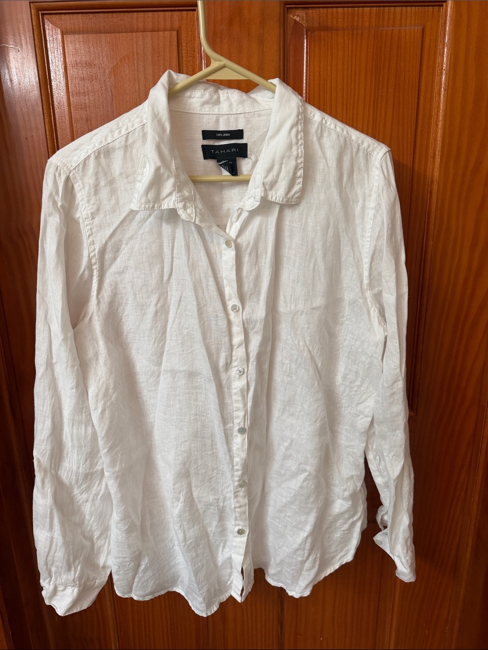 Tahari White womens Long-Sleeve Button-Down Shirt size XL